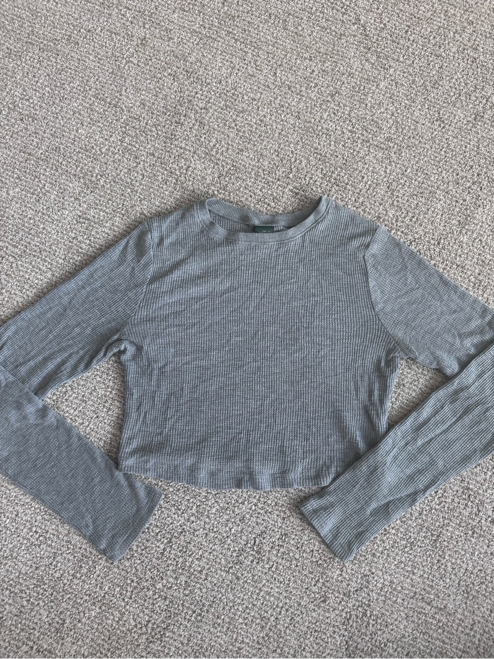 wild fable Gray Ribbed Long Sleeve Tee